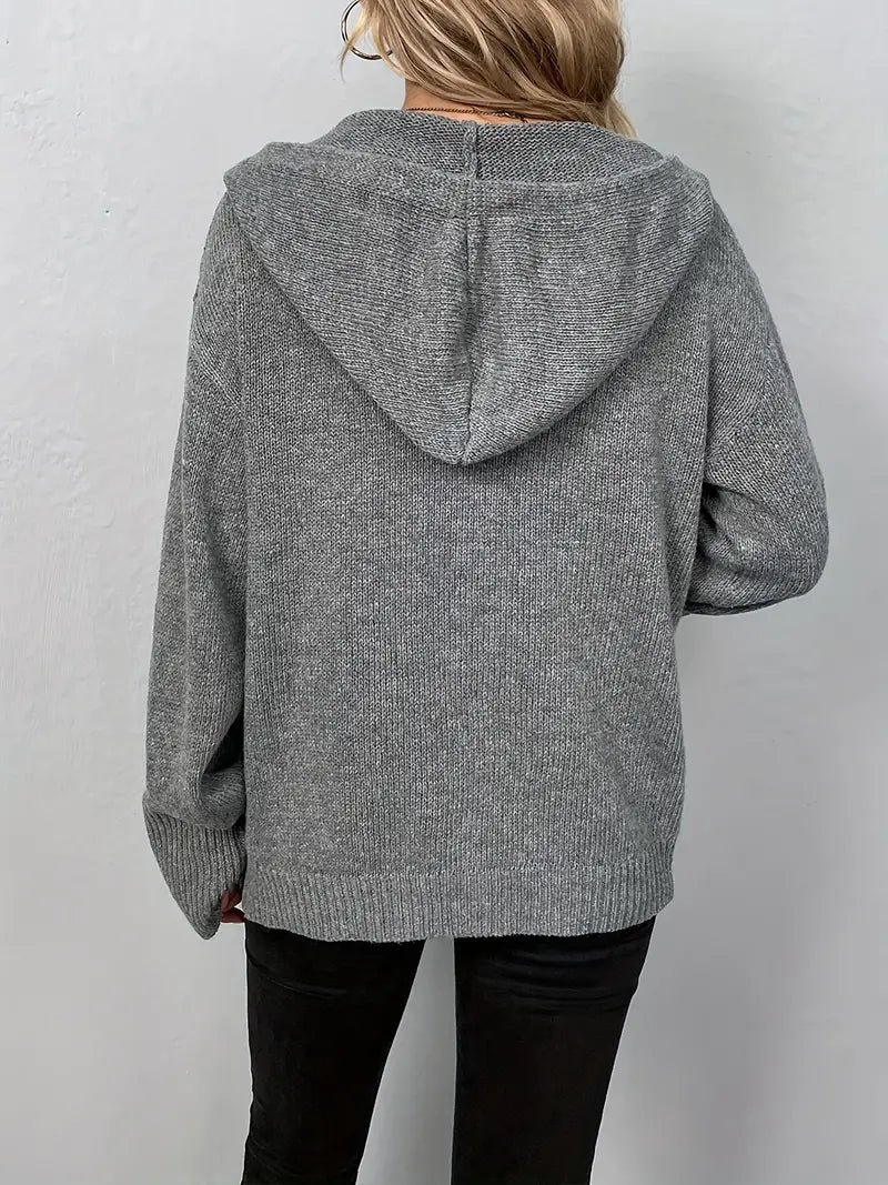 Halina | Gebreid vest met capuchon