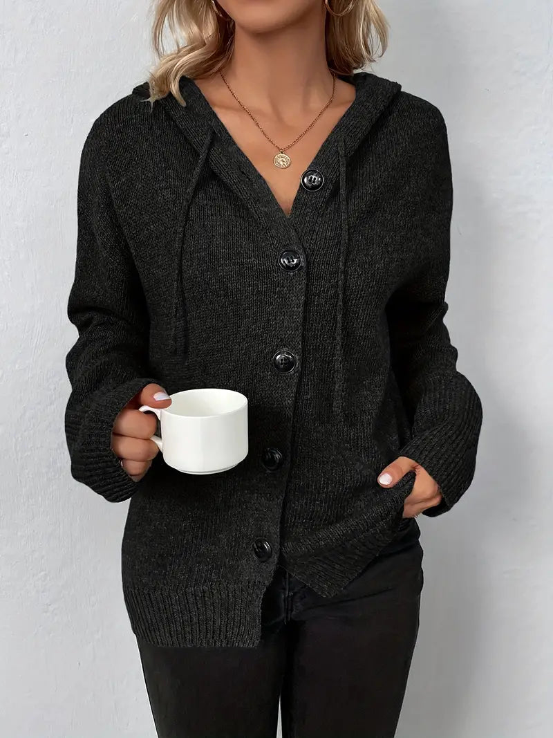 Halina | Gebreid vest met capuchon