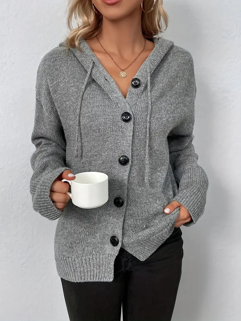 Halina | Gebreid vest met capuchon
