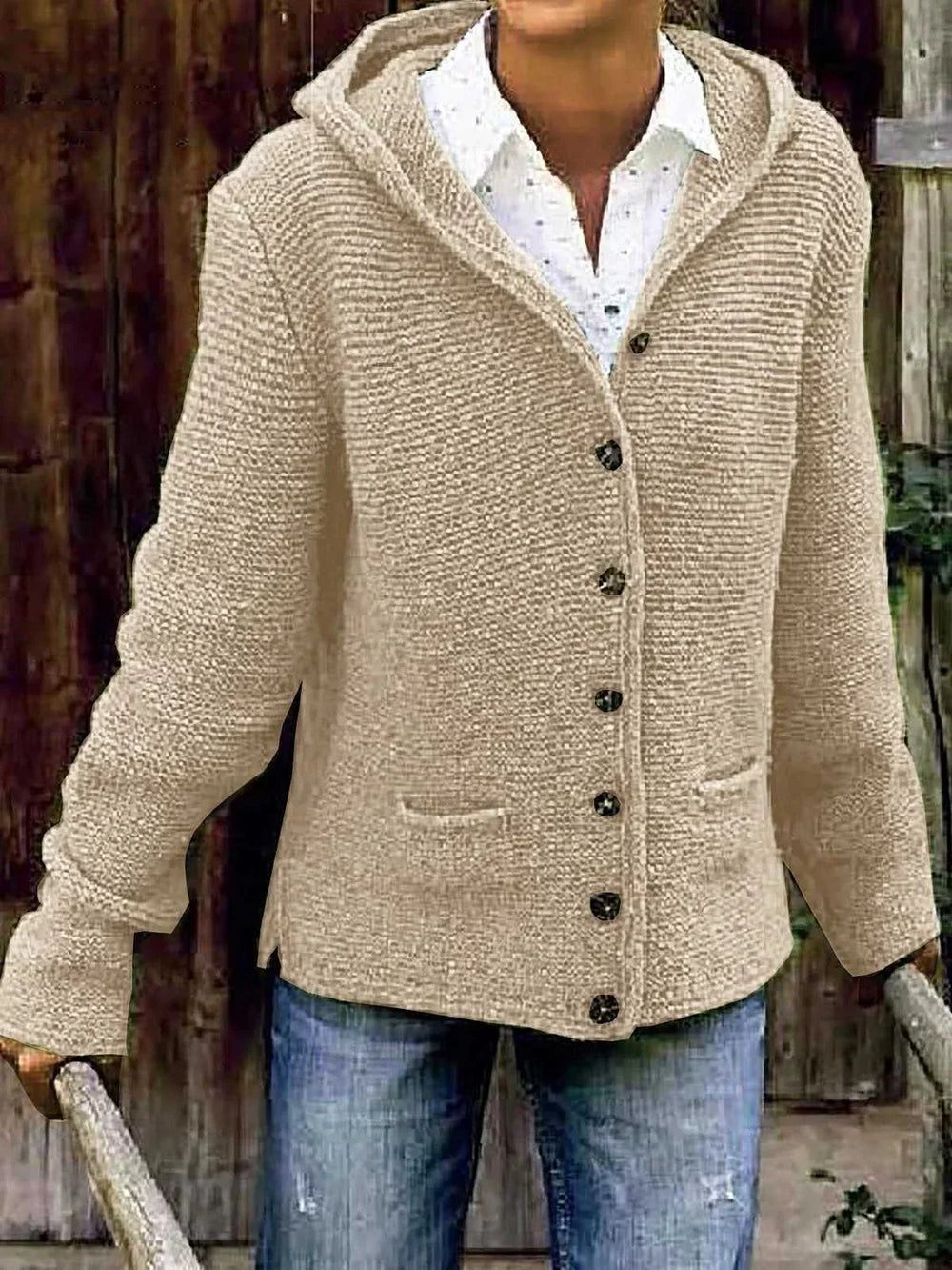 Nada | Gebreid Vest met Capuchon