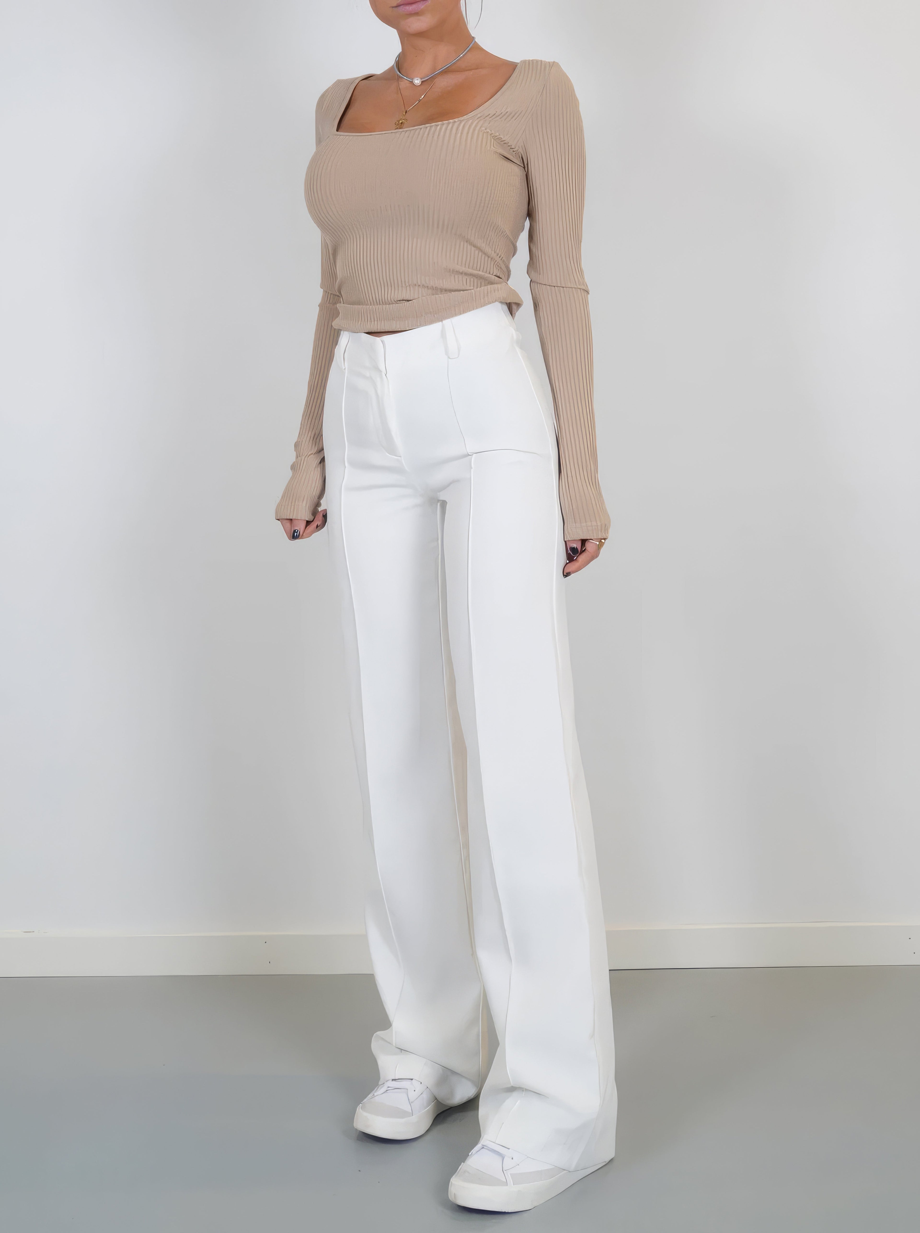 Eva Wijde Broek - Hoge Taille -  Diverse Kleuren - Geschikt voor alle Lichaamstypen