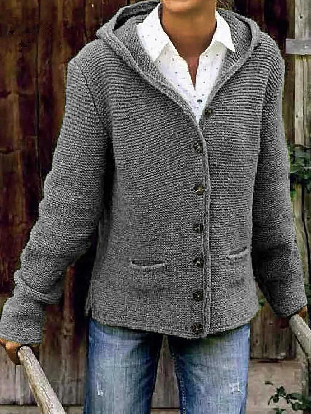 Nada | Gebreid Vest met Capuchon