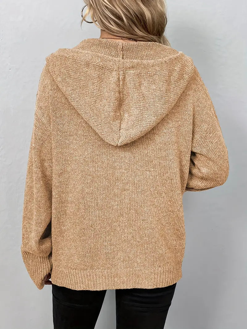 Halina | Gebreid vest met capuchon