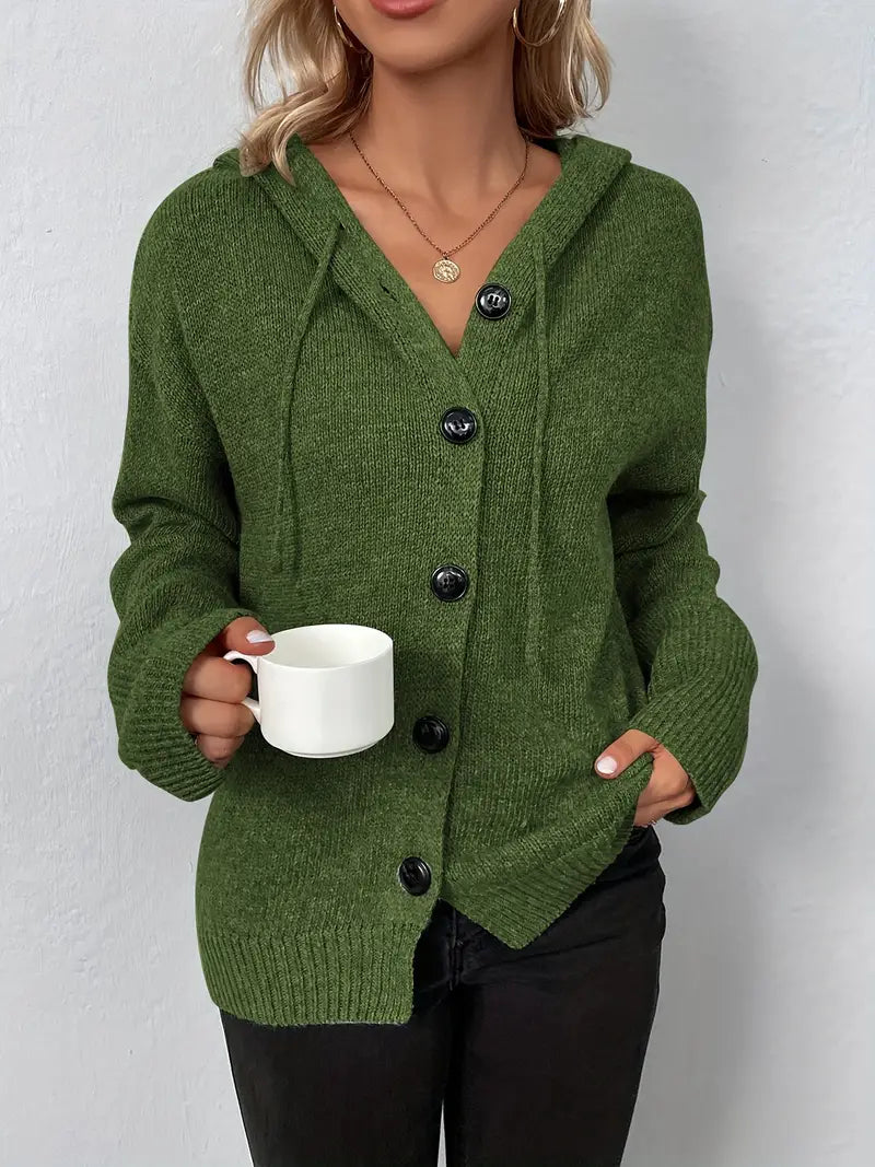 Halina | Gebreid vest met capuchon