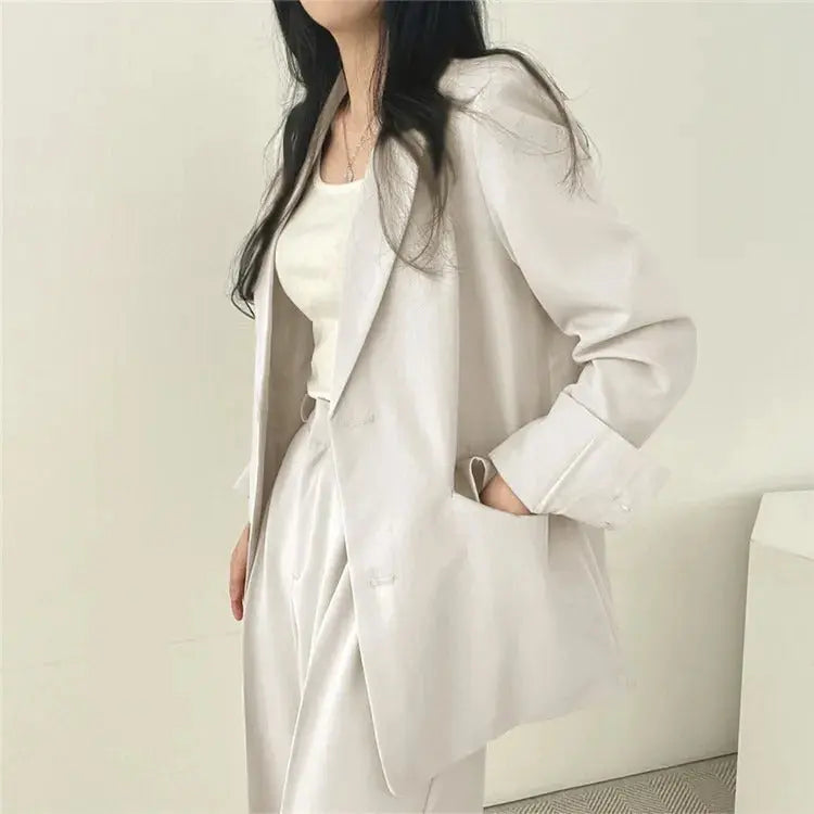 Athena | Effen Blazer- en Rechte Pantalon Set voor Dames