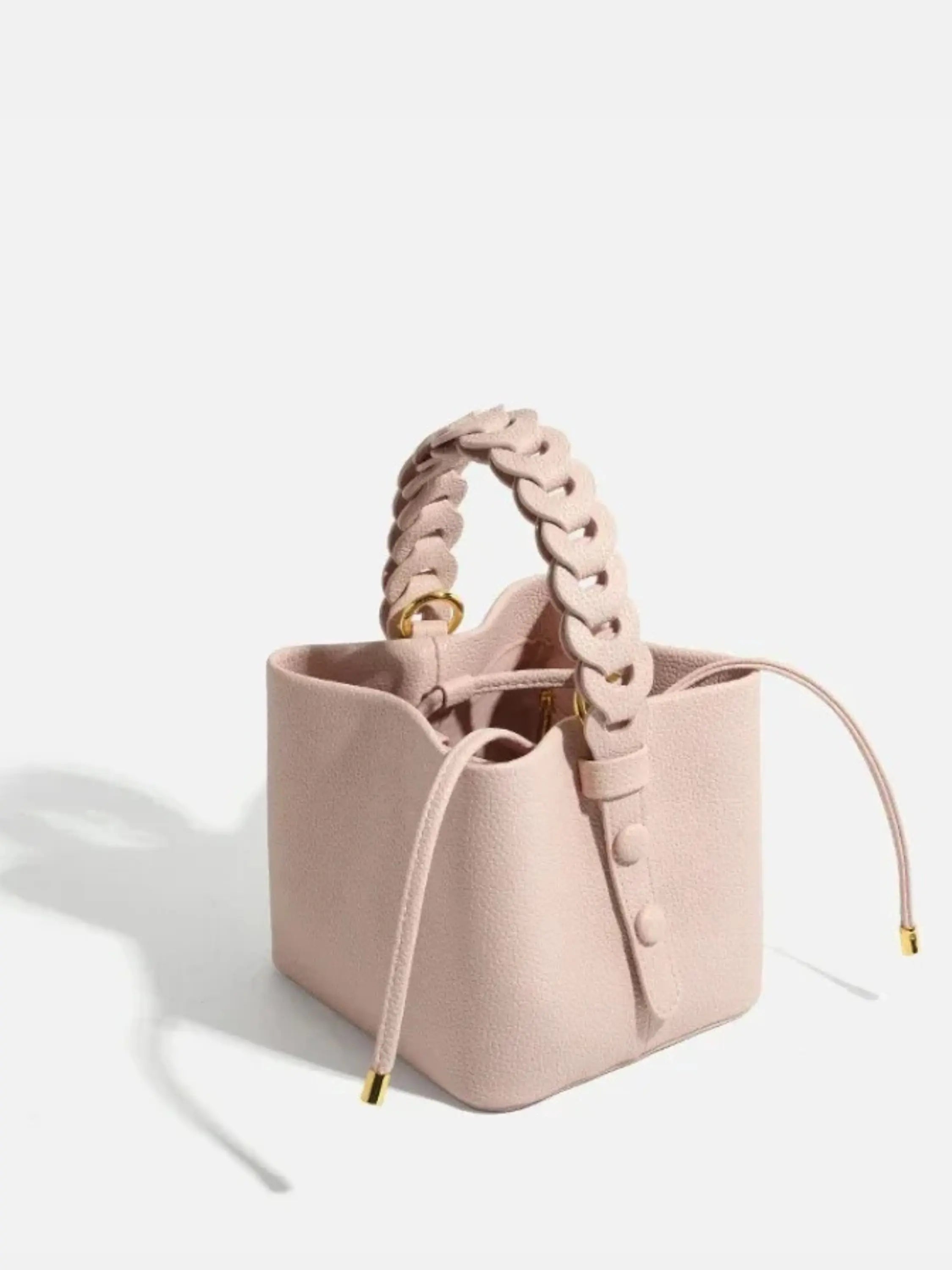 Yamina | Elegante gestructureerde handtas met gevlochten handvat