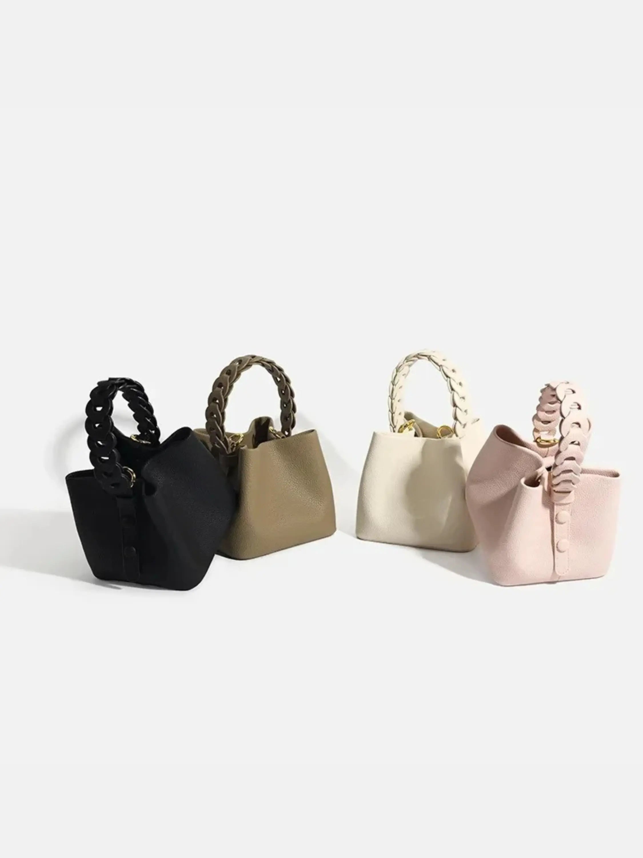 Yamina | Elegante gestructureerde handtas met gevlochten handvat