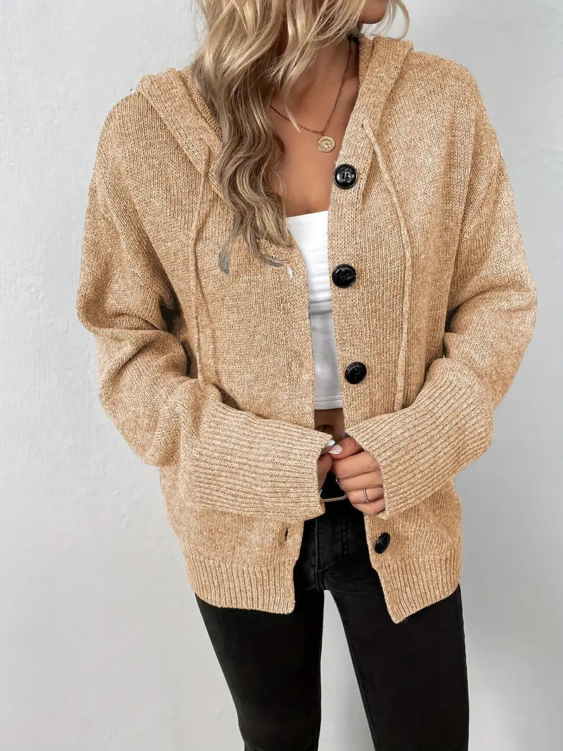 Halina | Gebreid vest met capuchon
