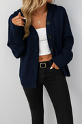 Oriana - Donkerblauwe Cardigan met Capuchon