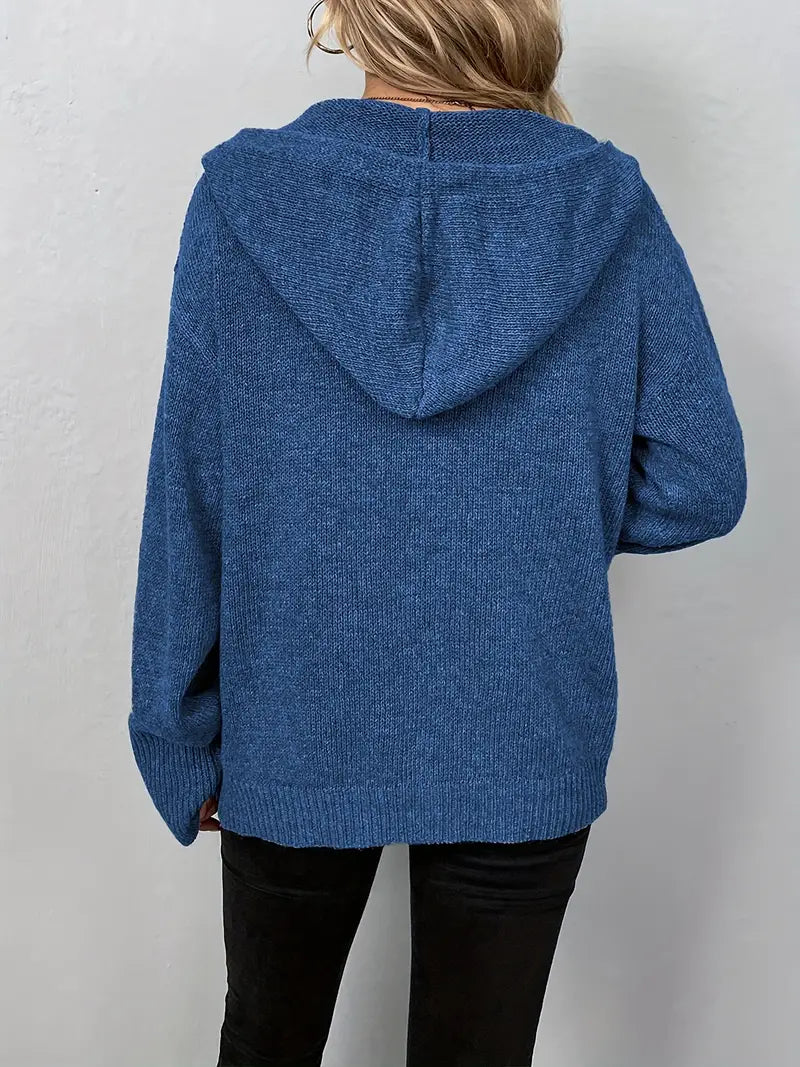 Halina | Gebreid vest met capuchon