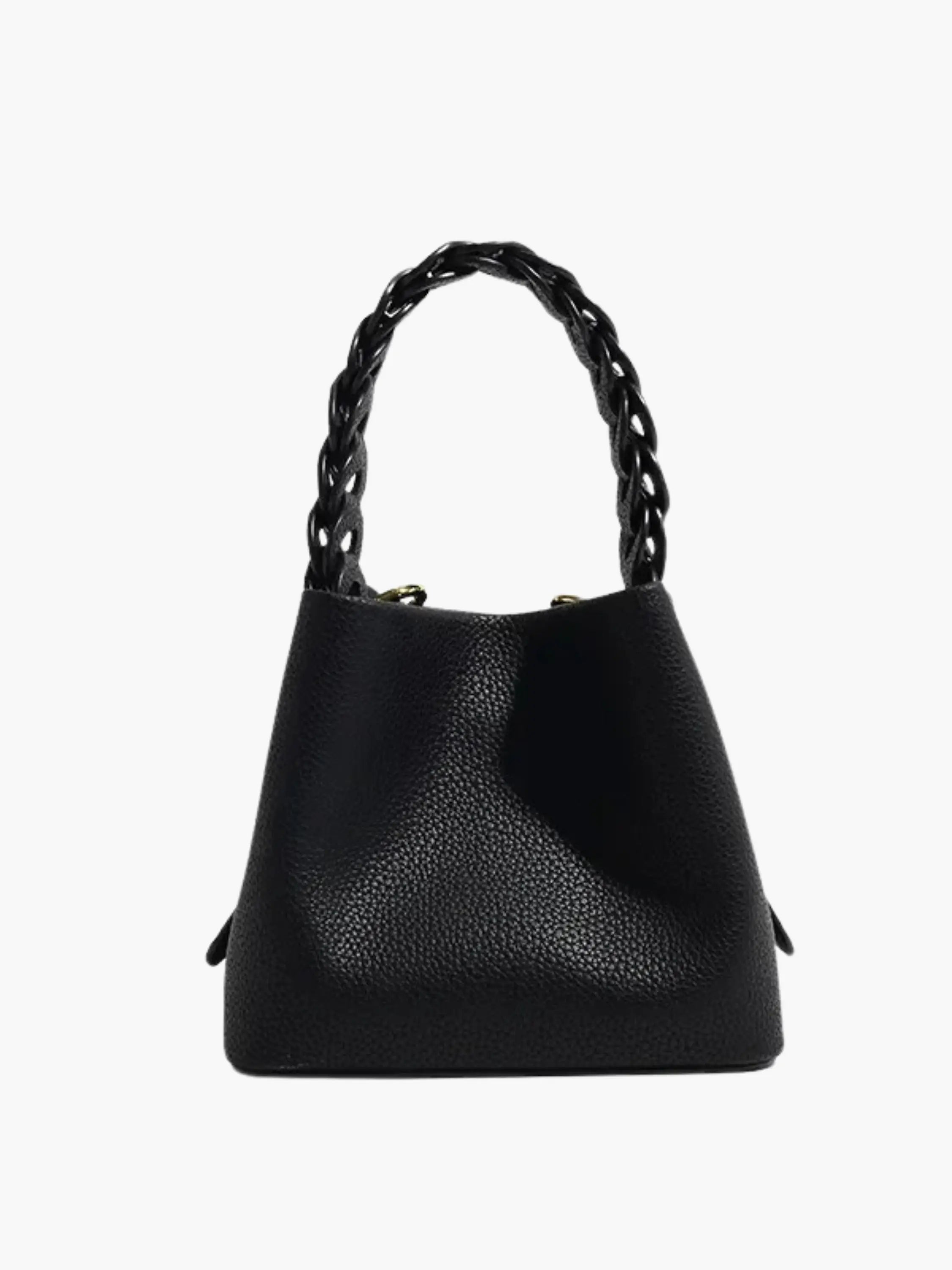 Yamina | Elegante gestructureerde handtas met gevlochten handvat