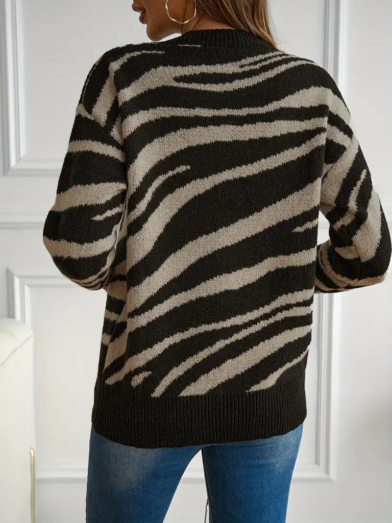 Benedetta | Comfortabele Trui met Zebraprint