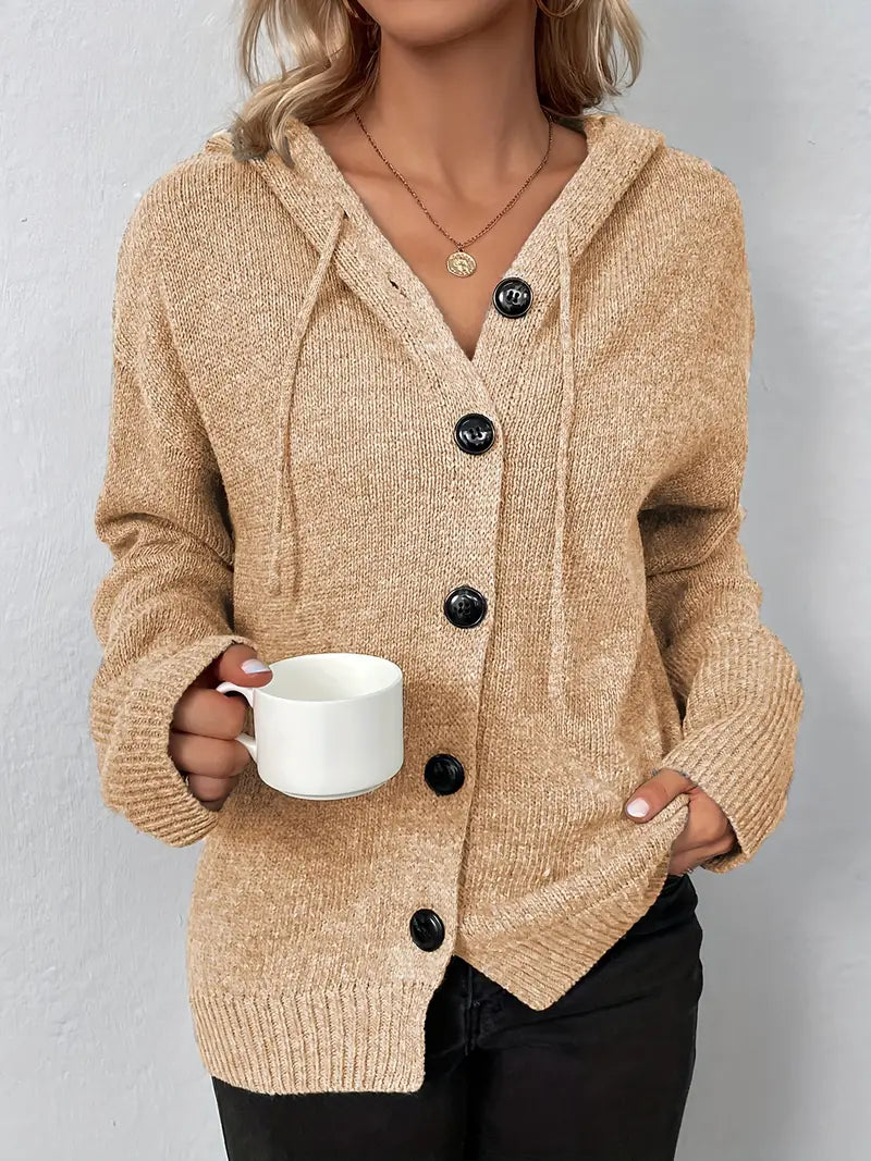 Halina | Gebreid vest met capuchon