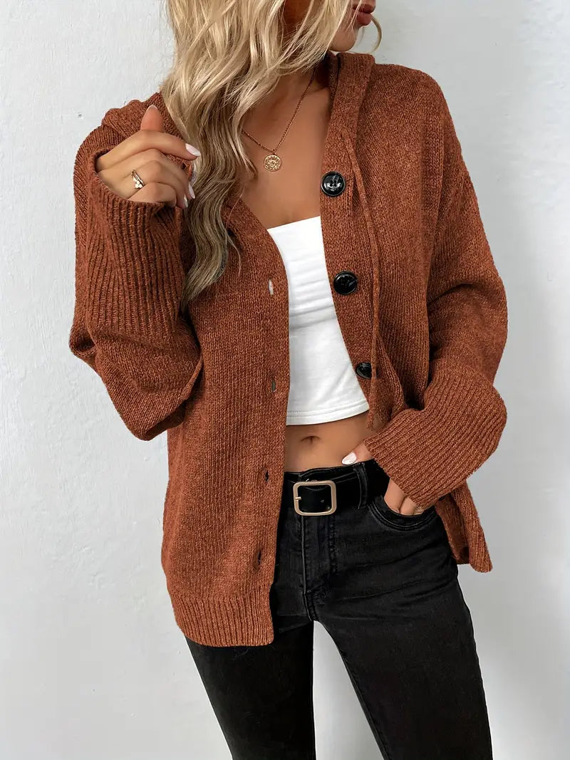 Halina | Gebreid vest met capuchon