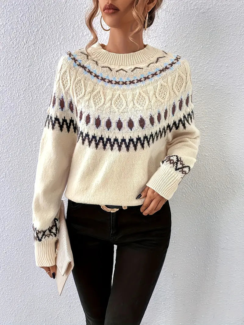 Regina | Warme Trui met Fair-Isle Patroon