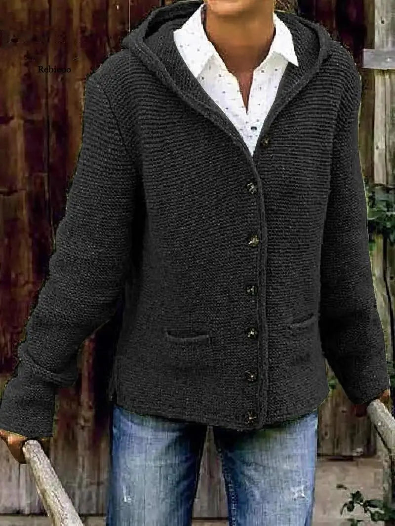 Nada | Gebreid Vest met Capuchon