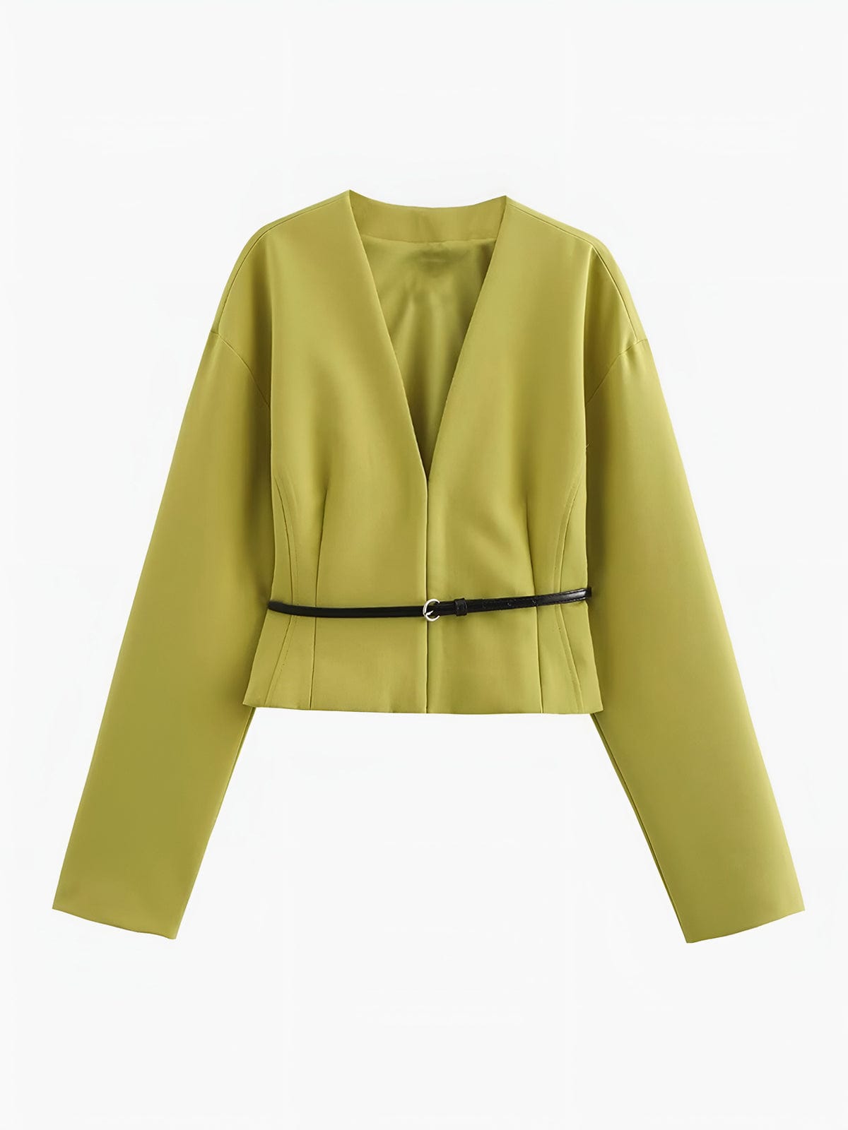 Irina | Verkorte V-hals Blazer voor Dames met Stijlvolle Smalle Ceintuur