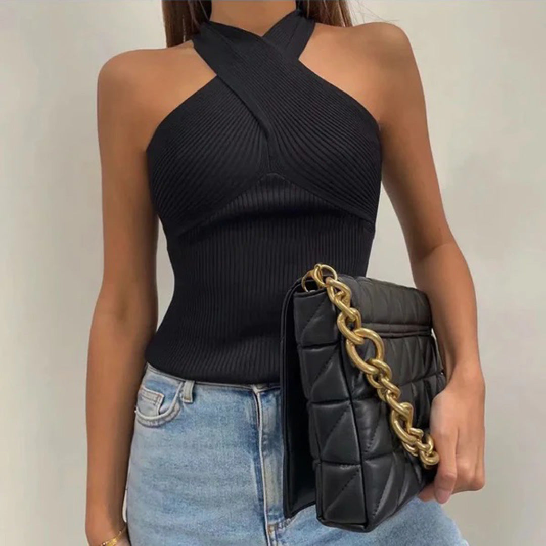 Isidora | Elegante top met gekruiste band