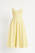 Elegante Midi Jurk met Spaghettibandjes en A Lijn Rok