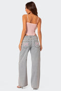 Lilly - Bow Pocket Relaxed Jeans