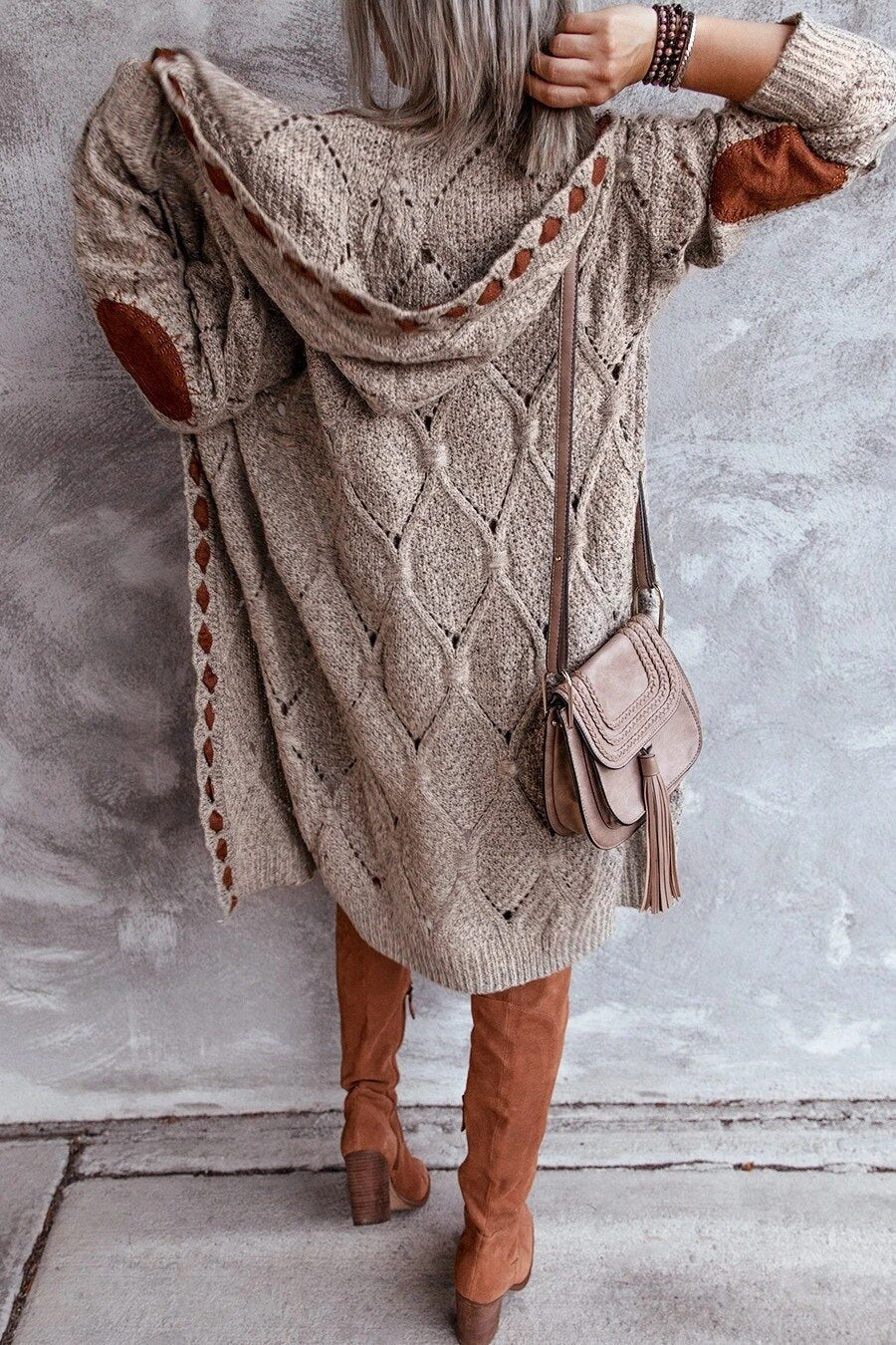 Nicole | Comfy lang vest met capuchon