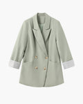 Scarlett | Dubbelzijdige Overslag Mouwen Plus Size Groen Blazer