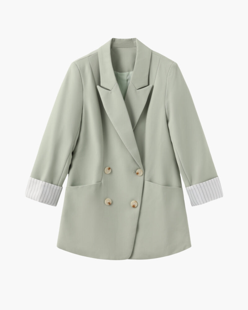 Scarlett | Dubbelzijdige Overslag Mouwen Plus Size Groen Blazer