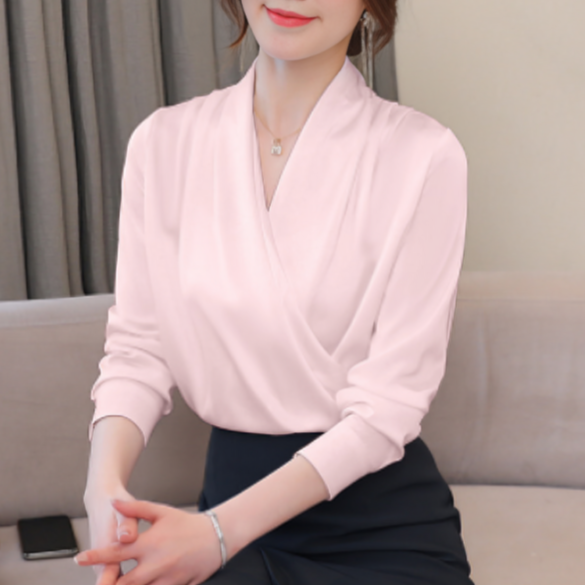 Francisca | Fluwelen gedrapeerde blouse