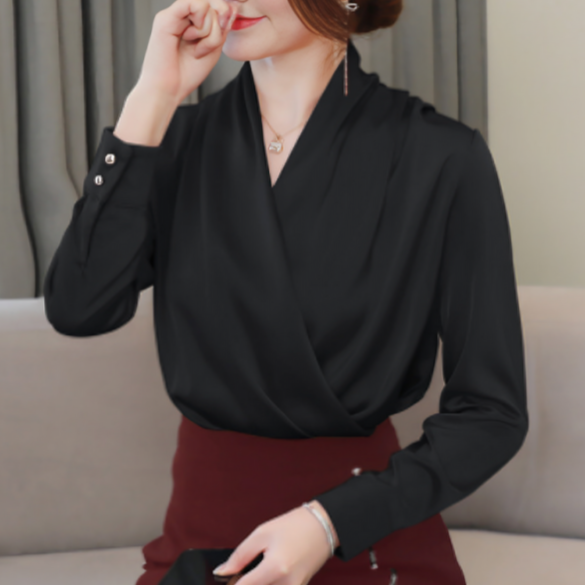 Francisca | Fluwelen gedrapeerde blouse