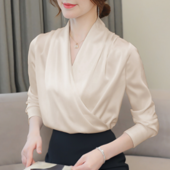 Francisca | Fluwelen gedrapeerde blouse