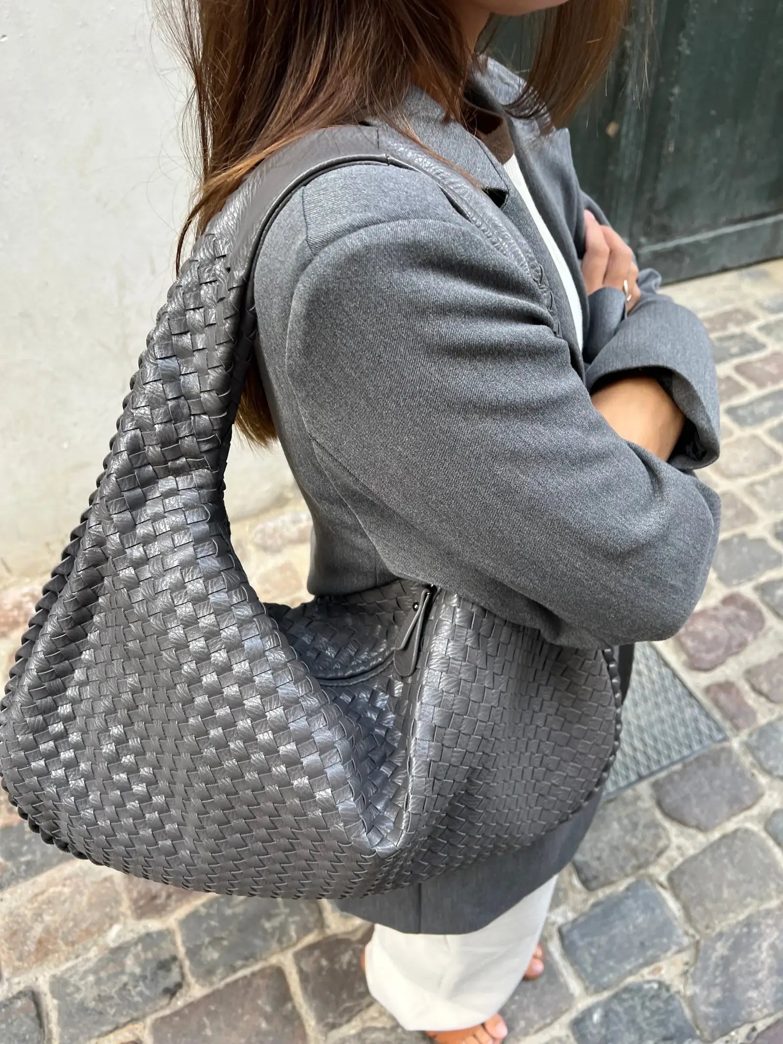 Charlyne | Grote gevlochten Hobo-tas