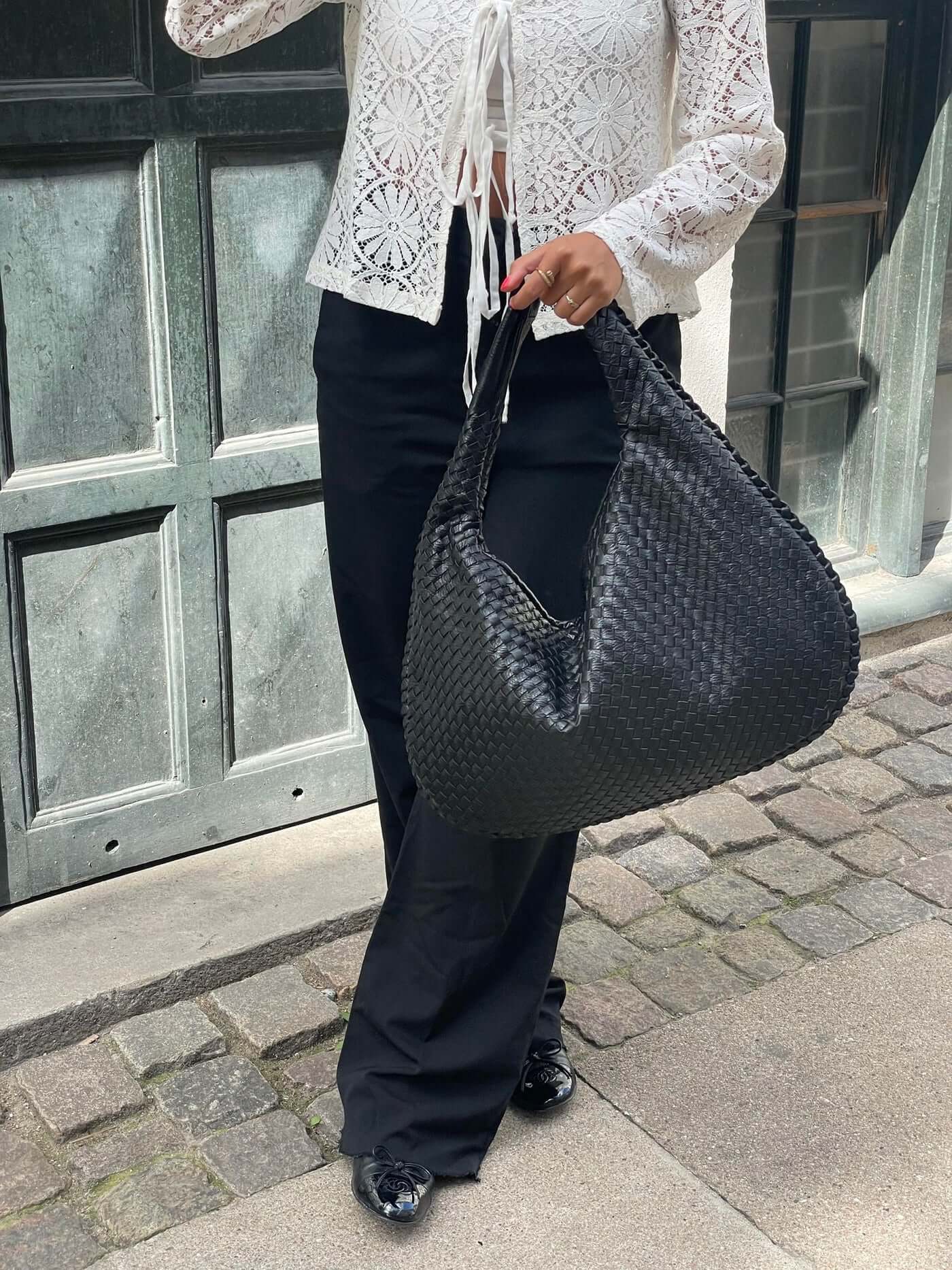 Charlyne | Grote gevlochten Hobo-tas