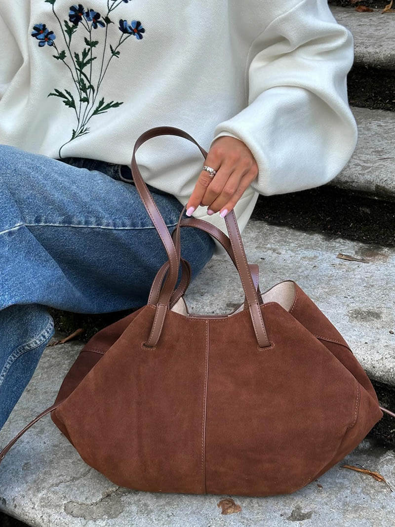 Pauline | Ruime Dames-Shopper-Tas van Suède
