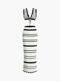 Gestreepte Tweedelige Set - Rugloze Top en Rok - Perfect voor de Zomer