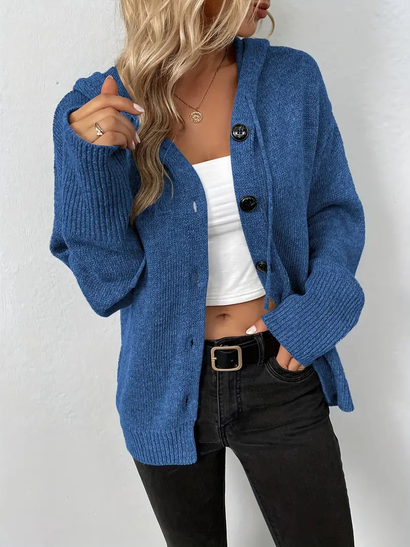 Halina | Gebreid vest met capuchon