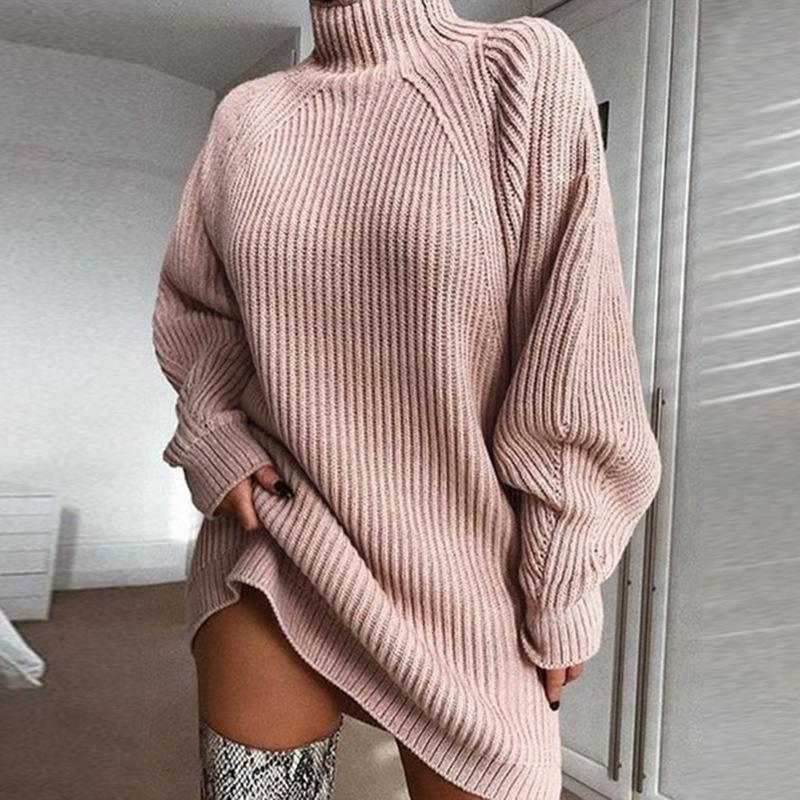Comfortabele Sweaterjurk - Vrouw - Zacht Acryl en Katoen - Ideaal Voor de Koude Maanden
