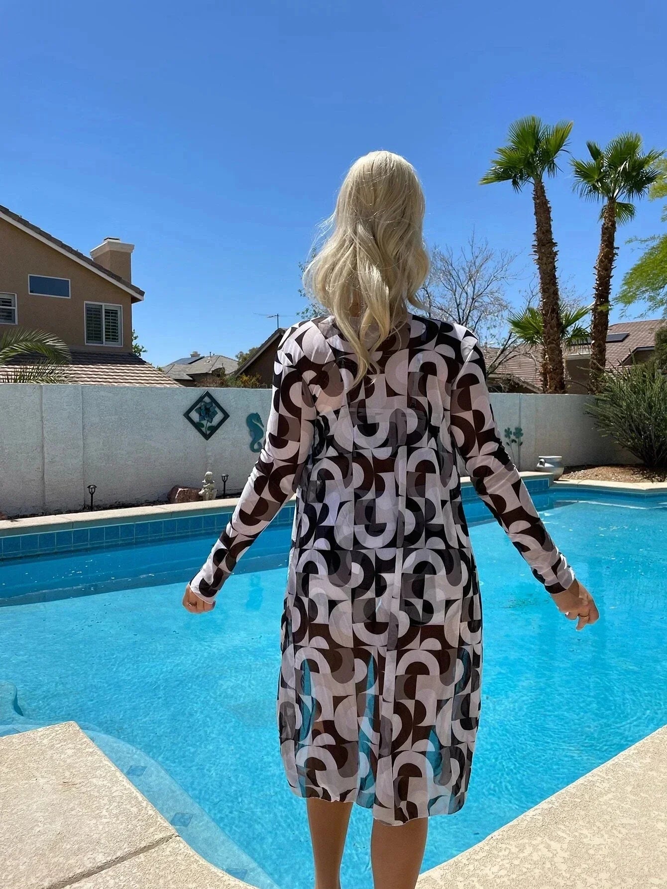 Lenie - Hoge Taille Bikiniset met Cover-Up - Terylene/Elastaan
