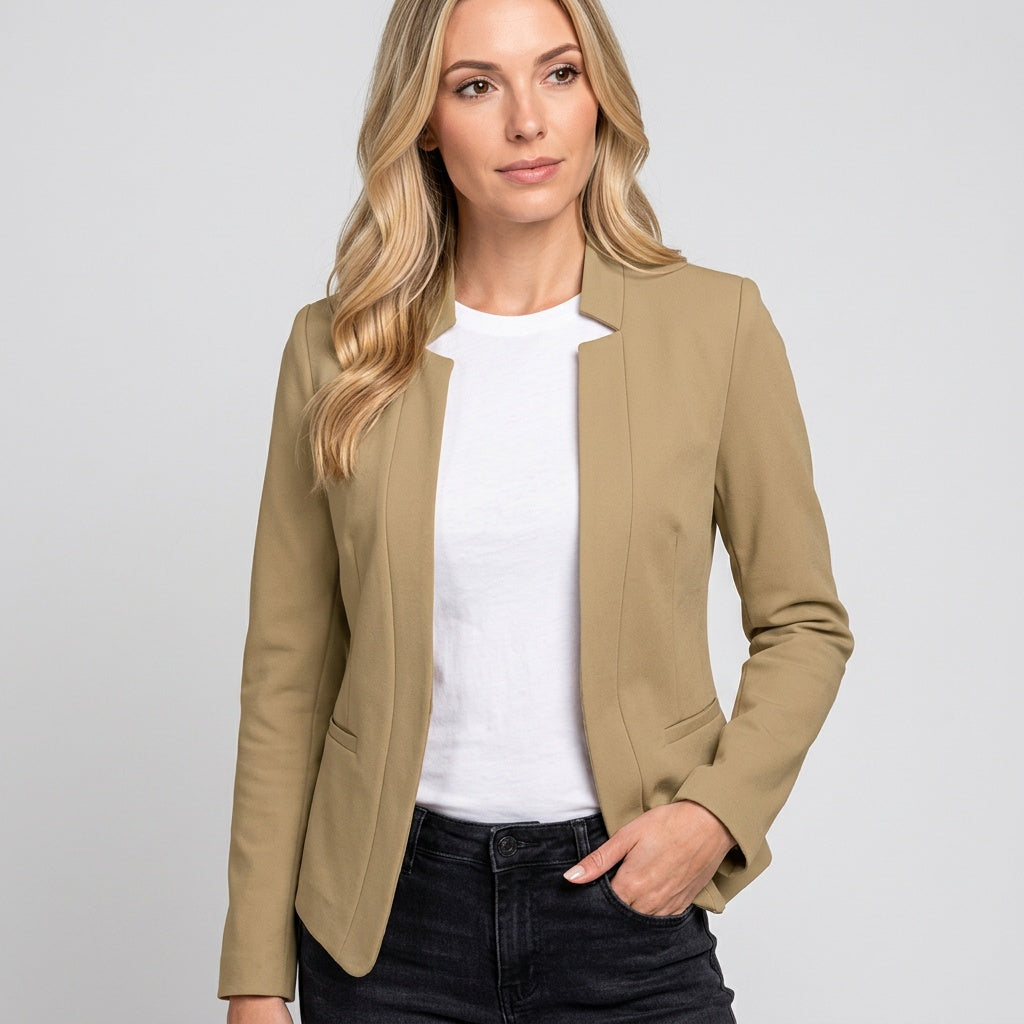 Getailleerde Blazer met Open Voorkant