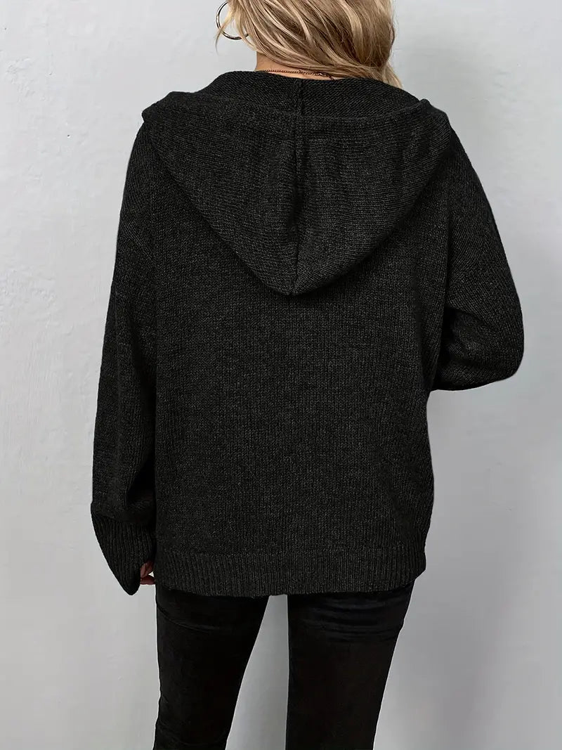 Halina | Gebreid vest met capuchon