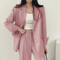 Athena | Effen Blazer- en Rechte Pantalon Set voor Dames