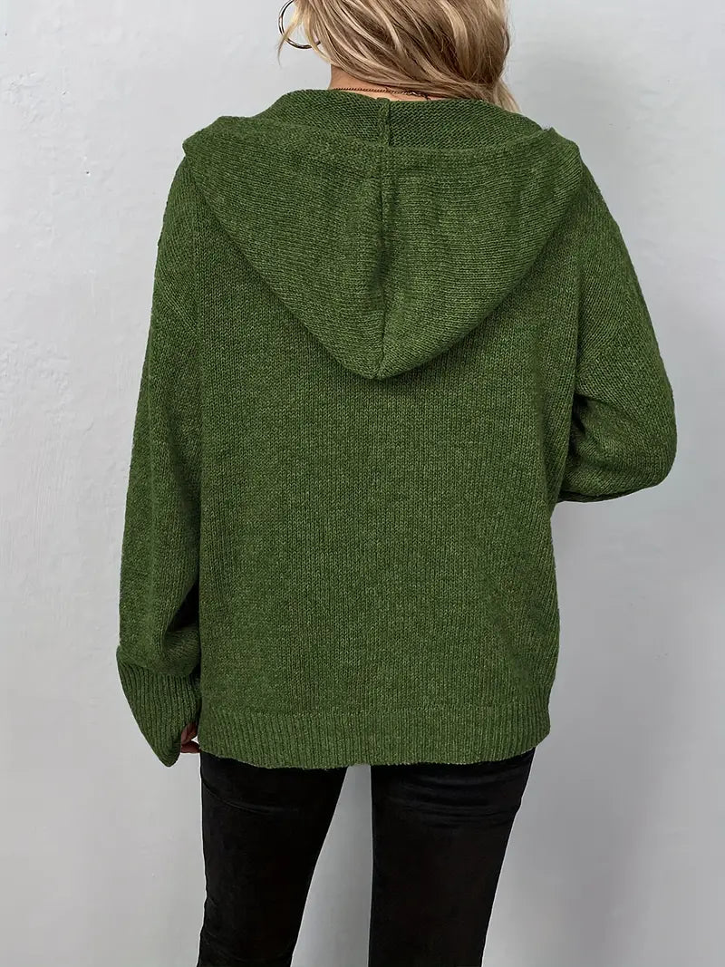 Halina | Gebreid vest met capuchon